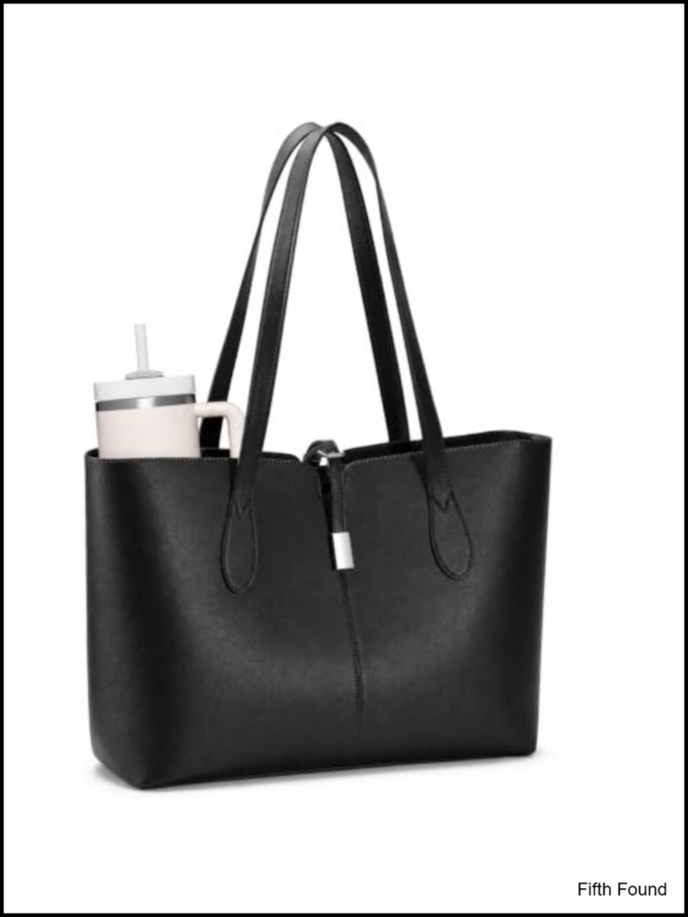 Tote Bag 15.6 inch Work Handbag Removable Laptop Sleeve Vegan Leather
